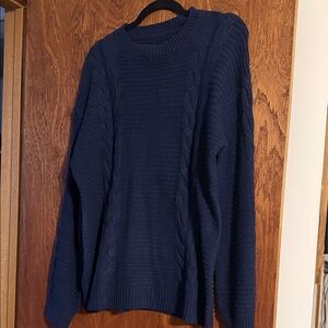 Classic Navy Cable Knit Women's Sweater